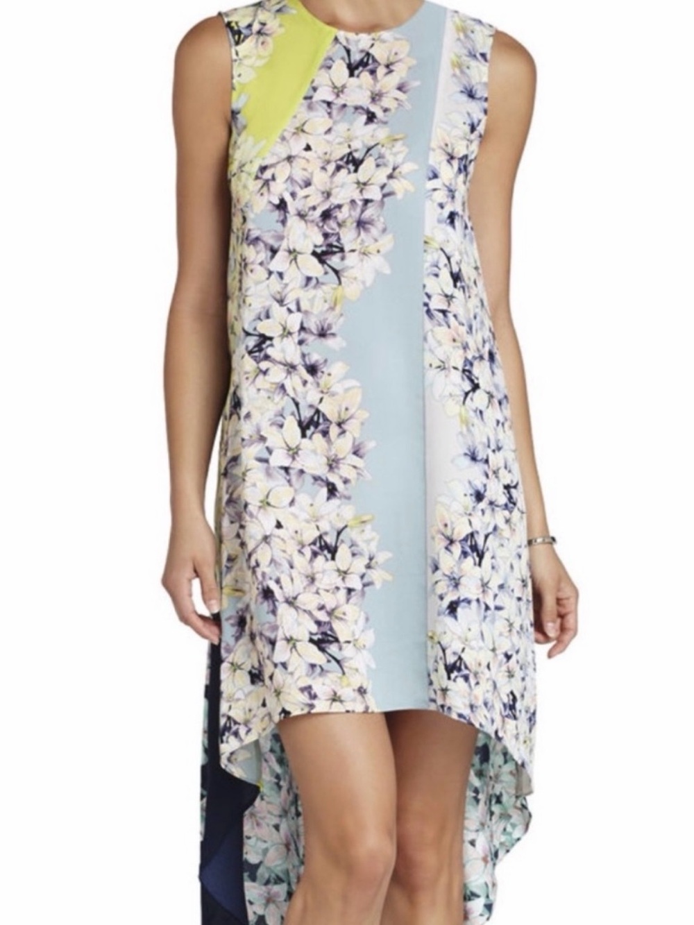 BCBGMaxAzria Floral Print High-Low Tank Dress